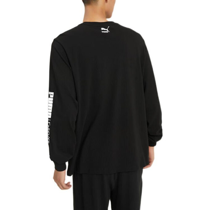 Långärmad t-shirt med handskrift ”Svart”