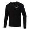 Logotyptryck Träning Sport Andningsbar Rund Hals Långärmad T-shirt Herr Svart