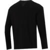 Logotyptryck Träning Sport Andningsbar Rund Hals Långärmad T-shirt Herr Svart