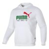 Logotyptryckt casual hoodie ”Vit Grön Röd”