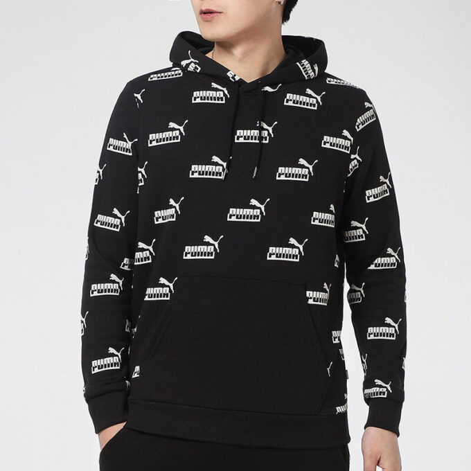 Logotyptryckt Casual Sportströja Herr Svart