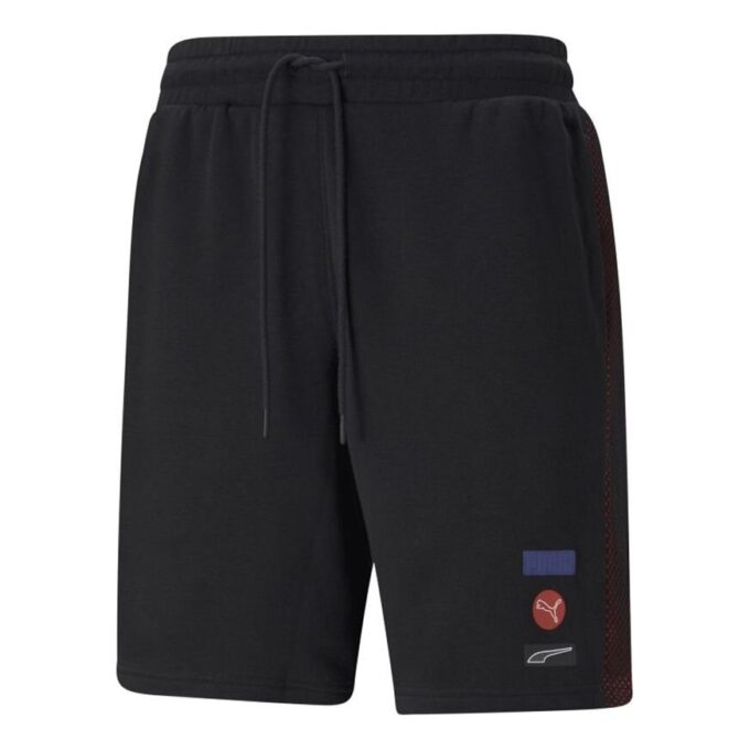 Löpträning Splicing Stickade Sportshorts Svarta