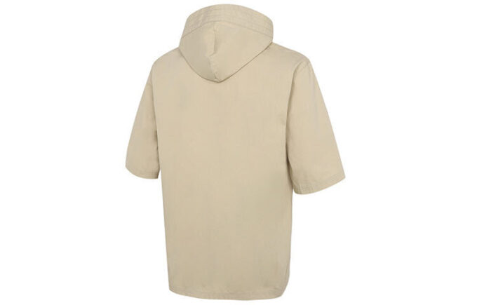 Lös, huvad, casual, sportig, kortärmad jacka ”Beige”