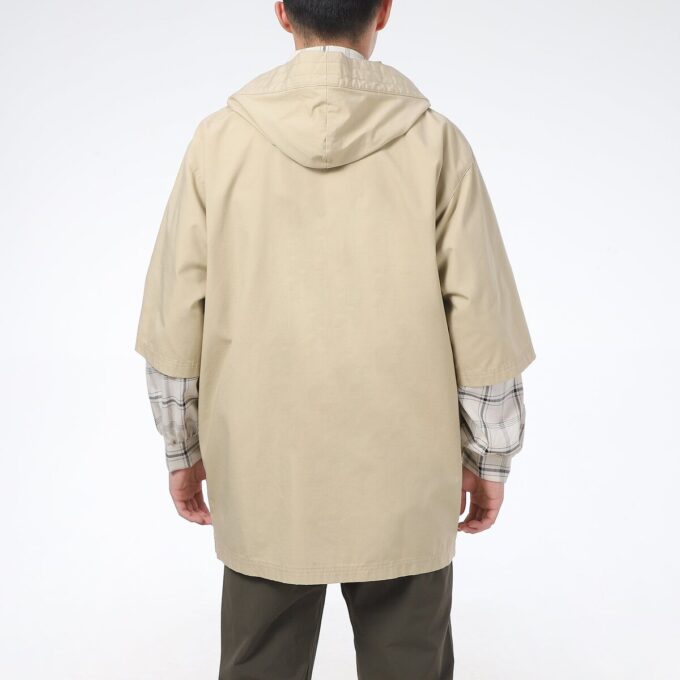 Lös, huvad, casual, sportig, kortärmad jacka ”Beige”