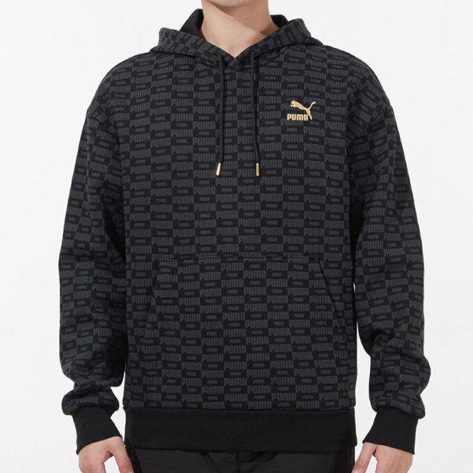 Luxe Aop Heltryckt Logo Stickad Svart