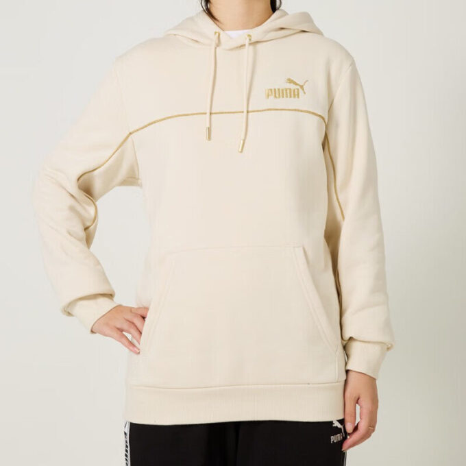 Luxe Crew Broderad Logo Sporthoodie ”Beige”
