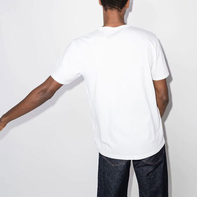 Maison Kitsune Chillax Fox Patch Klassisk T-shirt ”Vit”