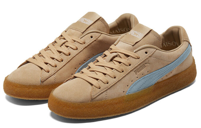 Maison Kitsune x Suede Crepe ”Travertin Chambray Blå”