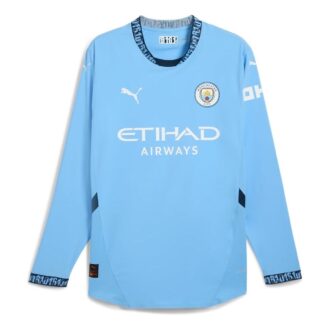 Manchester City 2024/25 Autentisk Hemmatröja Långärmad ”Blå”