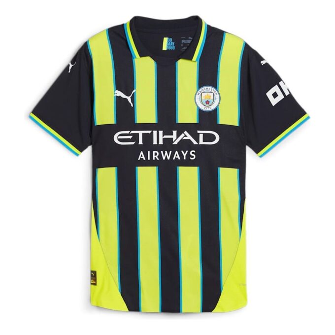 Manchester City 24/25 Bortatröja Autentisk Spelarutgåva ”Marinblå Gul”