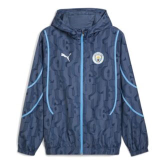 Manchester City vävd jacka före matchen ”Inky Blue”