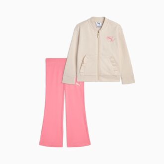 Matchande set fleecejacka och utsvängda leggings för småbarn