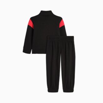 Matchande set småbarns bomullsfleece med kvarts dragkedja och joggingbyxor