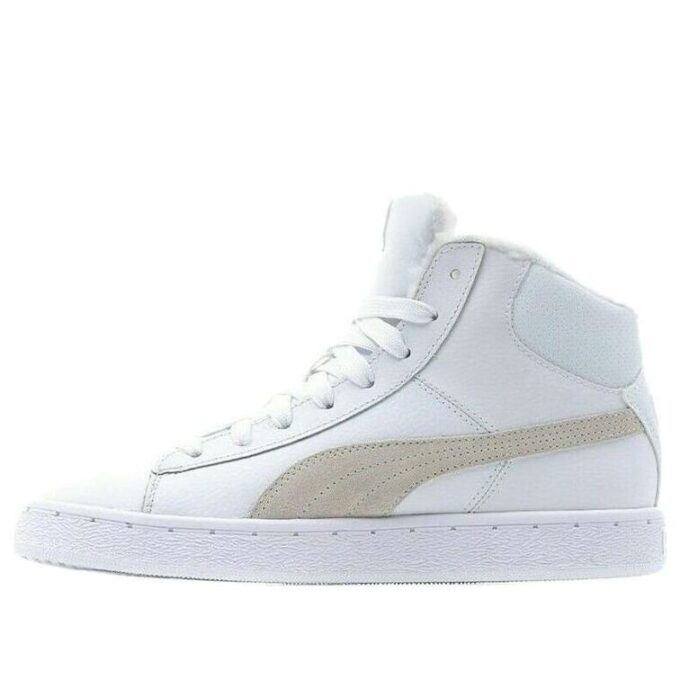 Mellanläder, pälsfodrade, mysiga, varma, mellanhöga, casual skateskor, unisex, vita, fleecefodrade