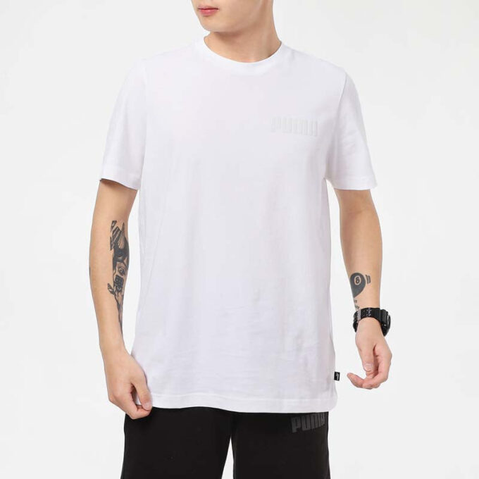 Mönstrad rundhalsad t-shirt ”Vit”