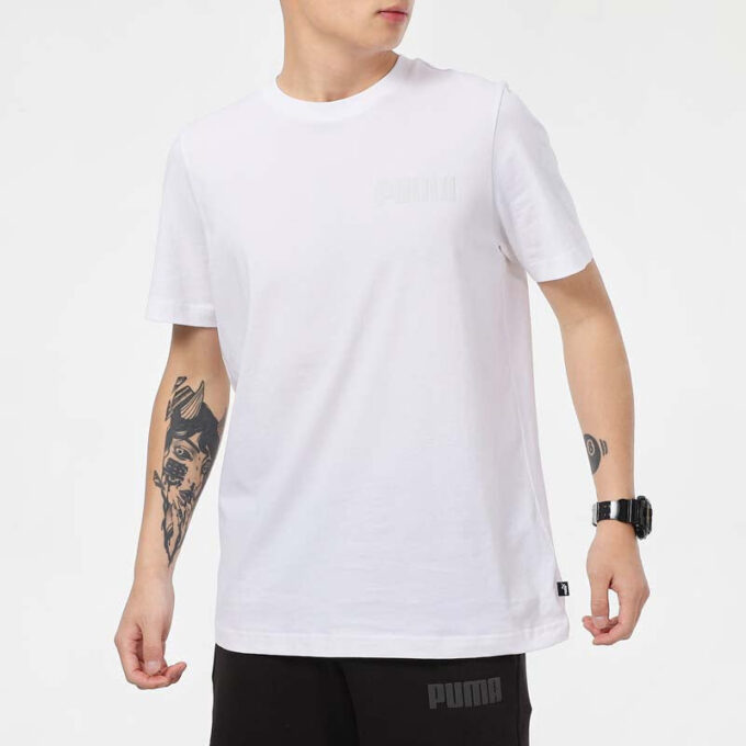 Mönstrad rundhalsad t-shirt ”Vit”