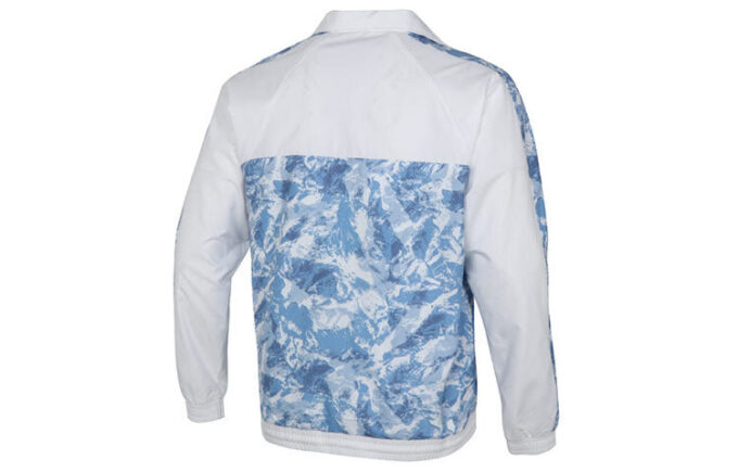 Mountain Aop Windbreaker Vävd Sportjacka med Logotyp Vit