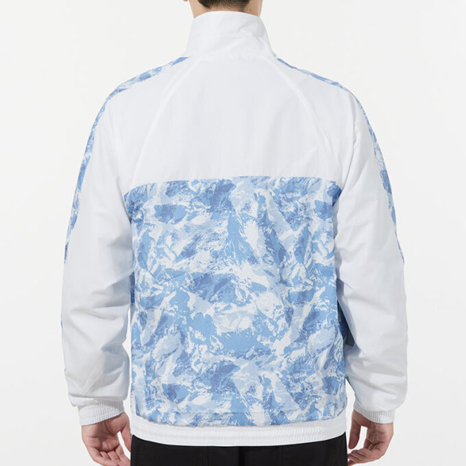 Mountain Aop Windbreaker Vävd Sportjacka med Logotyp Vit