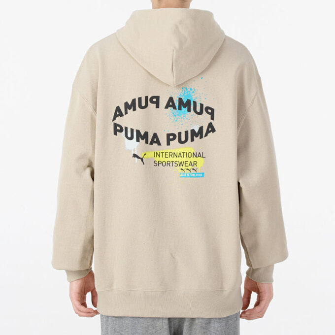Oversize Trendig Hoodie Med Grafisk Logotyp ”Beige”