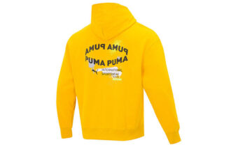 Oversize Trendig Hoodie med Grafisk Logotyp ”Gul”