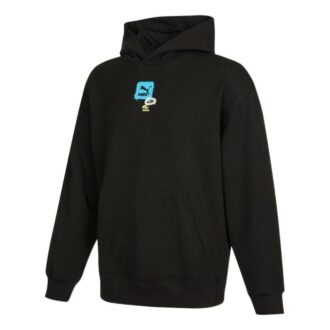 Oversize Trendig Hoodie med Grafisk Logotyp ”Svart”