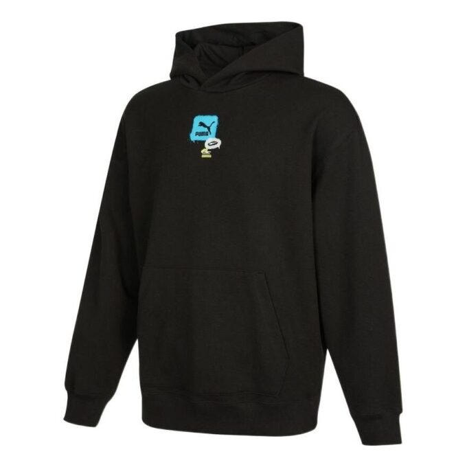 Oversize Trendig Hoodie med Grafisk Logotyp ”Svart”