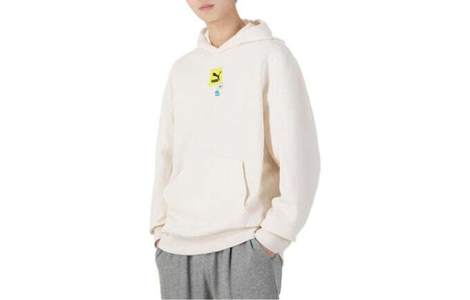 Oversize Trendig Hoodie med Grafisk Logotyp ”Vit”