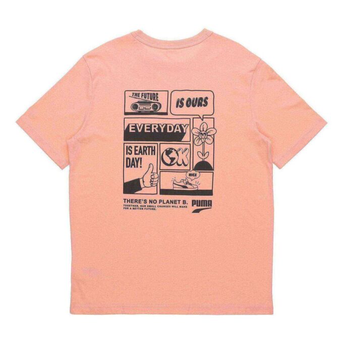 Peach Downtown Graphic T-shirt ”Rosa Svart”