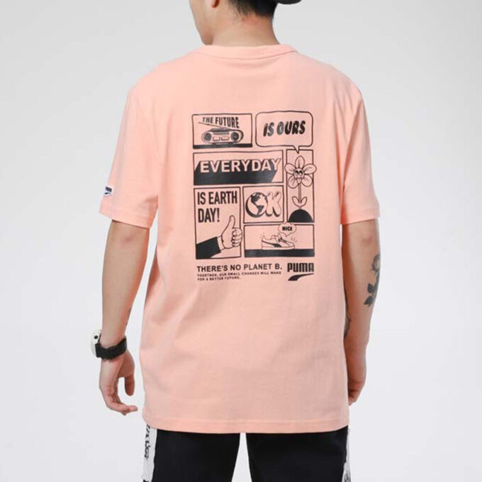 Peach Downtown Graphic T-shirt ”Rosa Svart”