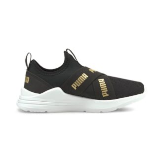 (PS) Slip-On Löpskor med tråd ”Black Team Gold”