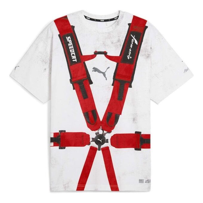PUMA x A$AP ROCKY Säkerhetsbelt T-shirt ”Vit Röd”