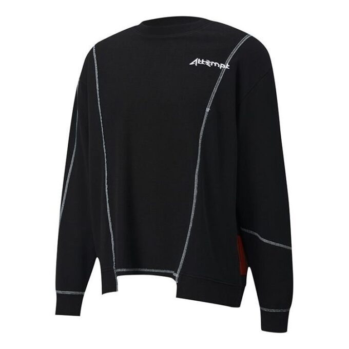 PUMA x ATTEMPT Crossover Casual Rund Hals Kontrasterande Färger Långärmad Svart