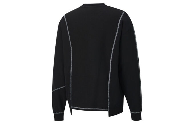 PUMA x ATTEMPT Crossover Casual Rund Hals Kontrasterande Färger Långärmad Svart