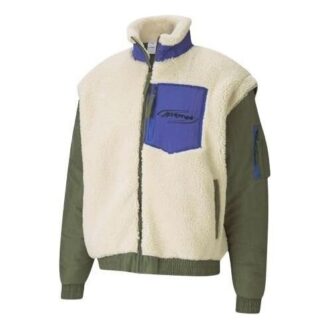 PUMA x Attempt Sherpa Fleecejacka ”Beige Grön Blå”