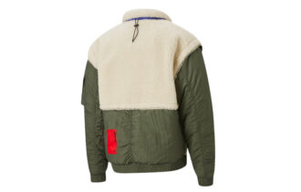 PUMA x Attempt Sherpa Fleecejacka ”Beige Grön Blå”