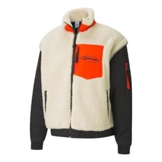 PUMA x Attempt Sherpa Fleecejacka ”Beige Svart Orange”