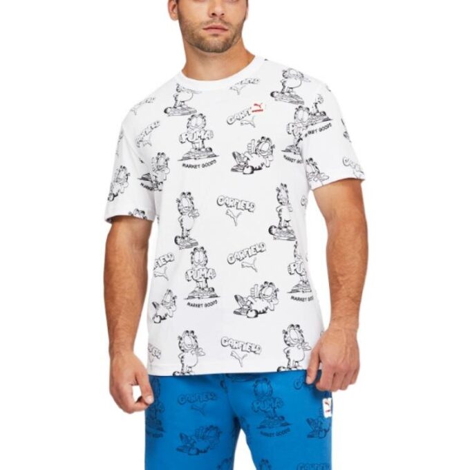 PUMA x GARFIELD Mönstrad T-shirt ”Vit”