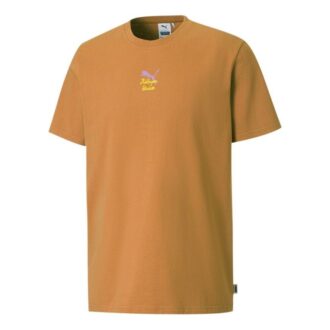PUMA x Kidsuper Studios Crossover T-shirt Broderad Alfabet Enfärgad Sport Rund Hals Kortärmad Gul PUMA x Kidsuper Studios Crossover T-shirt Broderad Alfabet Enfärgad Sport Rund Hals Kortärmad Gul