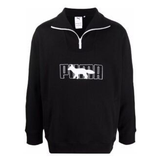 PUMA x Maison Kitsun Half Zip-tröja ”Svartvit”