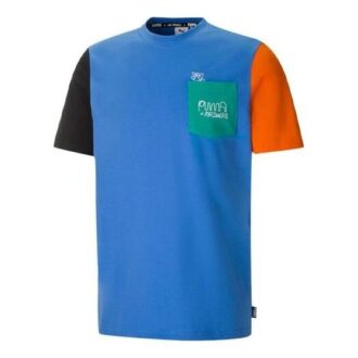 PUMA x Mr Doodle Crossover Casual Sports Rund Hals Kortärmad Blå