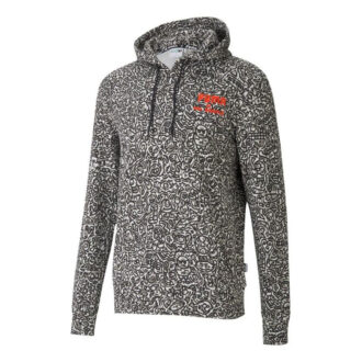 PUMA x Mr Doodle Crossover Dragsko Huva Stickad Casual Sport Svart