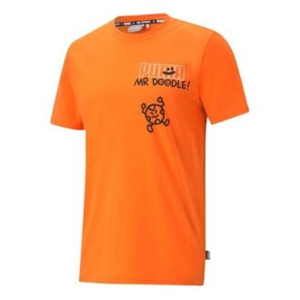 PUMA x Mr Doodle RELAXED T-SHIRT MED LJUSTRYCK OCH LJUSTRYCK OCH ORANGE