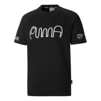 PUMA x Mr.Doodle T-shirt med skjortärm och rund hals ”Svartvit”