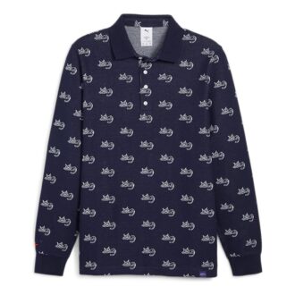 PUMA x Noah Jacquard Pikétröja ”Marinblå”