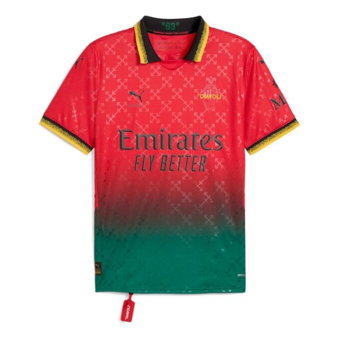 PUMA x Off White AC Milan Replica Jersey ”Röd”