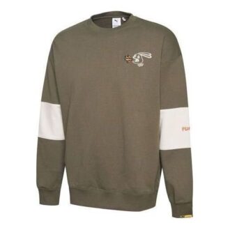 PUMA x Randomevent Crew-tröja ”Olivgrön Vit”