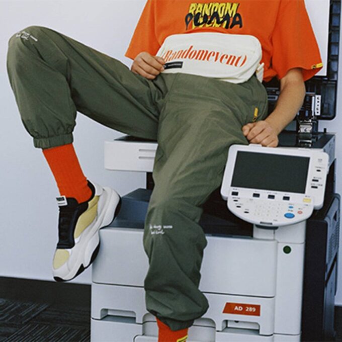 PUMA x Randomevent vävda byxor ”Gröna”