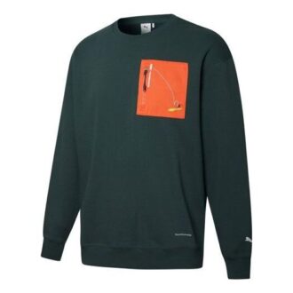 PUMA x Roaringwild Pocket Crew Neck Sweatshirt ”Olivgrön Orange”