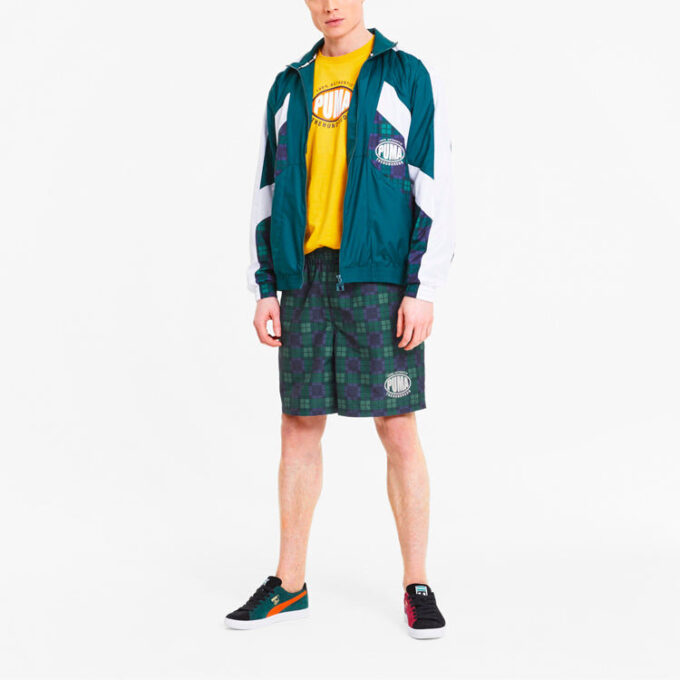 PUMA x The Hundreds Crossover Print Athleisure Casual Sportshorts Grön