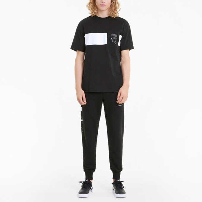 Rebel Herr Rund Hals Kortärmad T-shirt ”Svart”